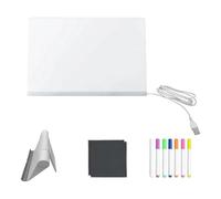 Tableta de dibujo con retroiluminación LED, juguetes para pintura borrables en seco con soporte ajustable y bolígrafo de 7 colores - Pantalla para mensajes luminosos, para noche, hogar, escuela