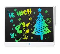 Tableta de dibujo de 16 pulgadas, dos bolígrafos/un bolígrafo, tableta de escritura LCD, tablero de dibujo portátil, tablero mágico lavable y reutilizable, regalo de cumpleaños de 3 a 8 años para