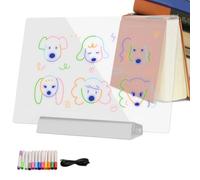 Tableta de dibujo iluminada | Juguetes para pintura portátiles borrables en transparentes con bolígrafo de 12 colores | Luz LED para lectura, para niños, , casa, oficina, escuela, pantalla