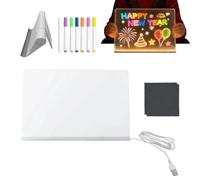 Tableta de dibujo luminosa para niños | USB borrable en seco soporte ajustable juegos creativos pluma 7 colores, tableta de escritura LED, para casa, oficina, escuela, vacaciones, arte, pintura