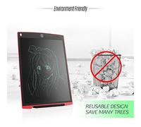 Tableta de Dibujo, Tablero de Dibujo de 12 Pulgadas con Bolígrafo para Escribir, Dibujar, Garabatear, Borrador de Oficina, Registros de Reuniones (Rojo)