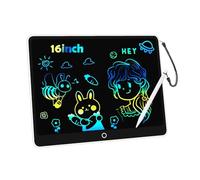 Tableta de Escritura LCD Colores 16 Pulgadas,Pizarra Digital Talla Grande,Pizarra Electrónica para Dibujar Tableta Gráfica Adecuada el Hogar Juguete para Niños/Niñas 3 a 12Años Navidad Regalos -Blanco