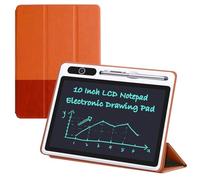 Tableta de escritura LCD de 10 pulgadas con cubierta protectora de poliuretano, cuaderno de escritura electrónico, tablero de dibujo borrable para niños y adultos, en casa, oficina, trabajo (marrón)