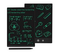Tableta de escritura LCD de 2 lados, borrable, reutilizable, de 11.5 y 10.5 pulgadas, bloc de dibujo electrónico portátil para niños, adultos, oficina en casa (negro)