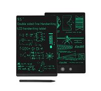 Tableta de escritura LCD de 2 lados, borrable, reutilizable, de 9.5 y 8.5 pulgadas, bloc de dibujo electrónico portátil digital para niños, adultos, oficina en casa (negro)