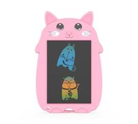 Tableta de Escritura LCD de 9 Pulgadas, Tablero de Dibujo Digital de Gato de Dibujos Animados para niños, Linda Tableta de Escritura, para interacción Entre Padres e Hijos(Rosa)