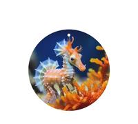 Tableta de fragancia para coche, 4 piezas, diseño de caballito de mar en coral con patrón de arca, ambientador para decoración del hogar y la oficina