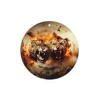 Tableta de fragancia para coche, 4 piezas, diseño de dos tigres en llamas, para colgar en la tableta, ambientador para decoración del hogar y la oficina