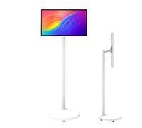 Tableta de TV portátil, monitor portátil con pantalla táctil con soporte sobre ruedas, pantalla táctil inalámbrica móvil inteligente, monitor de rotación giratoria completa 4G + 64G
