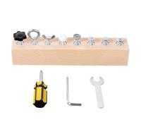 Tableta destornillador madera metal 4/7/8 agujeros 204-365 g - Juego construcción motricidad fina, banco de trabajo de imitación, juguete educativo preescolar y regalo Navidad