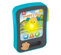 Fisher-Price Laugh & Learn Perrito Lector de historias Tableta de aprendizaje para bebés con música y luces, para niños y niñas +6 meses, multilingüe: Inglés, Italiano, Portugués, Español, JFJ88