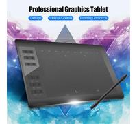 Tableta Gráfica Digital, Tableta de Dibujo Profesional de 10x6 Pulgadas con 8192 Niveles de Presión, 12 Teclas Express, Resolución 5080LPI, para PC, Portátil, Tableta, Conexión