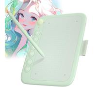 Tableta Grafica UGEE Q6, Tableta Dibujo Digital Portátil de 6 Pulgadas para Teléfono/Computadora/Tableta, Lápiz Capacitivo Sensible a la Presión 8192, Tablet para Dibujar con Cable de Datos, Verde
