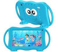 Tableta para niños de 7 pulgadas para niños de 3 a 12 años, tableta de 32 GB para niños pequeños con doble cámara, control parental, funda sólida, WiFi, GMS, YouTube, Netflix, software de aprendizaje