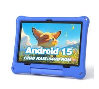Tableta para niños, tablet Android 15 de 10.1 pulgadas para niños, 12 GB + 64 GB, Octa-Core, batería de 6000 mAh, WiFi 6, aplicaciones preinstaladas para niños, control parental, ABCmouse para 30 días