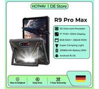 Tableta Robusta HOTWAV R9 Pro Max 5G Octa-core con Batería Masiva de 20080 mAh, Carga Rápida de 20 W, Android 16, Pantalla FHD+ 2K de 11'' y 120 Hz, 8 GB de RAM, 512 GB de ROM, Linterna Súper Potente,
