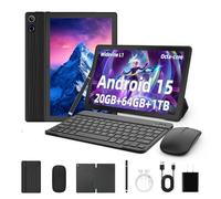 Tableta, tableta Android de 10 pulgadas, 8 núcleos, 20 GB+64 GB+1 TB TF, cámara dual, Widevine L1, Face ID, pantalla HD, batería de 5000 mAh, WiFi 6, BT 5.4, tabletas 2 en 1 con teclado y mouse y