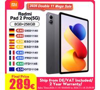 Tableta Xiaomi Redmi Pad 2 Pro 5G, versión global, 8 GB, 256 GB, procesador avanzado de 4 nm con 5G y eSIM, pantalla de 12,1 pulgadas con resolución 2,5K y brillo cristalino, batería de 12000 mAh. Gri