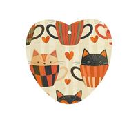 Tabletas de aromaterapia con forma de corazón para coche, con texto en inglés "Hay un gato en la taza", tarjetas perfumadas, ambientadores de coche para armario, cajones de coche y decoración del