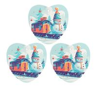 Tabletas de aromaterapia para coche, ambientadores de coche, muñeco de nieve sentado en el tren, tabletas de aromaterapia impresas