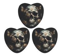 Tabletas de aromaterapia para coche, ambientadores para coche, diseño de calavera con rosas y mariposas, tabletas de aromaterapia impresas
