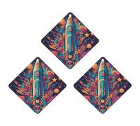 Tabletas de aromaterapia para coche, ambientadores para coche, diseño de cohete espacial impreso
