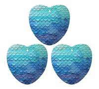 Tabletas de aromaterapia para coche, con diseño de escamas de pez sirena azul, con fragancia impresa, ambientadores para coche