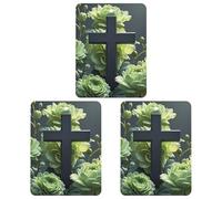 Tabletas de aromaterapia para coche, diseño de cruz negra entre flores verdes, para colgar, ambientadores para automóviles