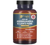 Tabletas de ashwagandha y melena de león KSM-66 - Alta potencia 2200 mg | Extracto de raíz de ashwagandha y extracto de hongo melena de león KSM-66-120 tabletas veganas con pimienta negra