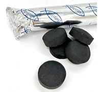 Tabletas de carbón no tóxico 100% Natural para Palo Santo - para resinas, Granos y Hojas - Encendido rápido de 33 mm, 60/70 min (1 Paquete)