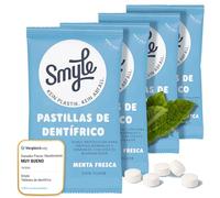 Tabletas de dentífrico Smyle: Veganas, con fluor, sin plástico, dentífrico sólido biodegradable, Doble pack (2 x 125 piezas).