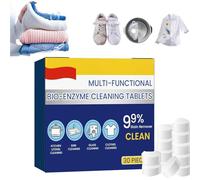 Tabletas de limpieza multifuncionales de bioenzimas, removedor de manchas de lavandería con enzimas activas, removedor de óxido de espuma, polvo de limpieza multiusos de cocina, para ropa/cocinas (3