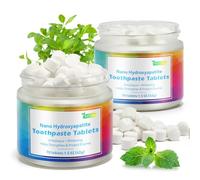 Tabletas De Pasta De Dientes, Tabletas De Enjuague Bucal Masticables Para Viajes, Ayudan A Fortalecer Y Proteger El Esmalte Dental, Combatir La Placa Dental + Blanqueamiento(70 Tabletas, Menta)