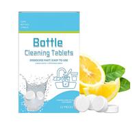 Tabletas limpiadoras de botellas de agua, frascos y botellas de vidrio, vejigas de hidratación, solución de purificación refrescante para viajes, dormitorio, gimnasio, apartamento