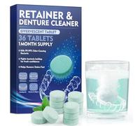 Tabletas Limpiadoras de Retenedores,1 Mes de Suministro Limpiador Ferula Dental,Limpiador Retenedor Dental,Elimina Manchas y Olores,Refresca Retenedores, Alineadores y Protectores Bucales Limpios