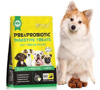 Tabletas Masticables De Probióticos para Todos Los Perros, 60 Unidades Golosinas Digestivas Pre Y Probióticas,Malestar Estomacal,Heces Sueltas E Hinchazón,Inmunidad, Picazón, Diarrea