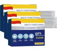Tabletas multifuncionales de limpieza bio-enzimáticas, tabletas de limpieza bio-enzimáticas, tabletas multifuncionales de limpieza para el hogar, se disuelve rápidamente (3 cajas)