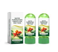Tabletas Purificadoras de Agua,Potentes Tabletas De Purificación De Agua para Acuario,Agente Purificador Aguas para Peceras,Rápida Elimina la Turbidez Y Las Impurezas,2pc