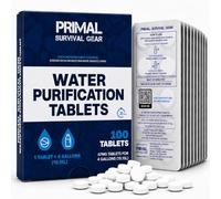 Tabletas purificadoras de agua, tabletas de purificación de agua para agua de emergencia, senderismo, camping, supervivencia, emergencia, sistema de filtración de agua potable, pestañas de