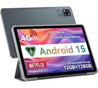 Tabletas tab60pro Android 15 de 10 pulgadas, tabletas celulares de juego Wi - Fi 4G 8G + 128GB (tf2tb), con ranuras para tarjetas sim, cámara AI 7700mah 5MP + 8mp, GPS，Widevine L1，BT5.0 Face ID