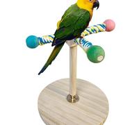 Tabletop Bird Perch, Wooden Parrot Standing Fork, Paw Grinding Pole for Birds, Durable Enrichment Branch, Perfect for Macaws, Parakeets, Lovebirds, 20x22x24 cm, Wood