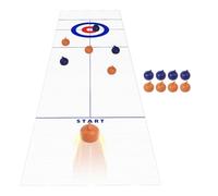 Tabletop Curling Game - 53.15 Inch Desktop Shuffleboard Set | Steel Ball Game - Smooth Sliding Stones with Easy Scoring for Fun Competitive Play, Ideal for Family Games Nights or Office Entertainment