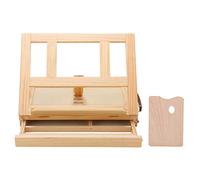 Tabletop Easel Pine Wood Adjustable Track Bar 4 Angles Multi Purpose Foldable Lightweight Sturdy Painting Easel for Artists Students Displaying Paintings Artwork Photos