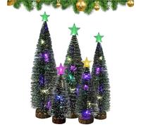Tabletop Festive Decoration - Mini Tabletop Christmas Tree | 5 Pieces Light Up Seasonal Decoration For Home Office Apartment Dormitory College Students Bedroom Living Room Coffee Table Display Cabinet