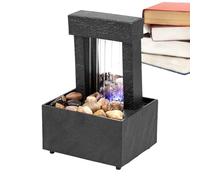 Tabletop Water Fountain - Relaxation Feature Waterfall For Desktop Led Light Home Offices Indoor Spaces Decor, Zen Meditation