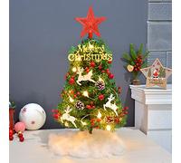 Tabletop Xmas Tree, Artificial Mini Lit Christmas Tree Pine with LED Lights & Ornaments, Eco-Friendly PVC, Battery Operated-c 60cm Fashionable