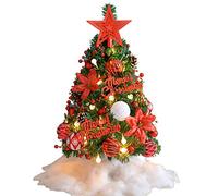Tabletop Xmas Tree, Artificial Mini Lit Christmas Tree Pine with LED Lights & Ornaments, Eco-Friendly PVC, Battery Operated-a 60cm Fashionable