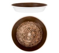 Tablett Serviertablett Naranja Oriental Marroquí Redondo de Metal 18cm Salón