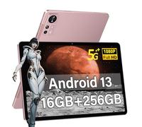 Tablette 11 Pouces 2k Android 13, 16GO RAM + 256GO ROM（TF 512GO） | 2000 * 1200 Pixels | 8600 mAh |5MP + 13MP | 5G+2.4G WIFI | Octa - Core | Bluetooth 5.0 | Tablette Avec Étui De Protection - Or Rose
