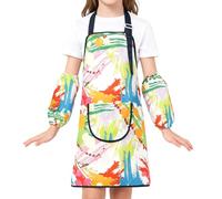 Tablier De Cuisine Pour | Bavoir À Manches Longues Ajustable Et Imperméable | Tablier De Peinture Et De Pâtisserie Pour Garçons Et Filles De 2 À 12 Ans | Idéal Pour La Cuisine, L'École Et La M, 16